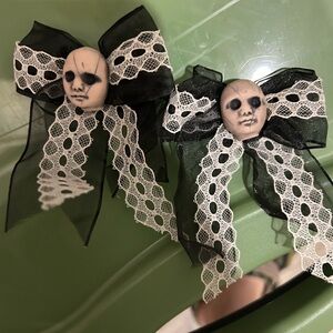 Two scary doll Halloween bows